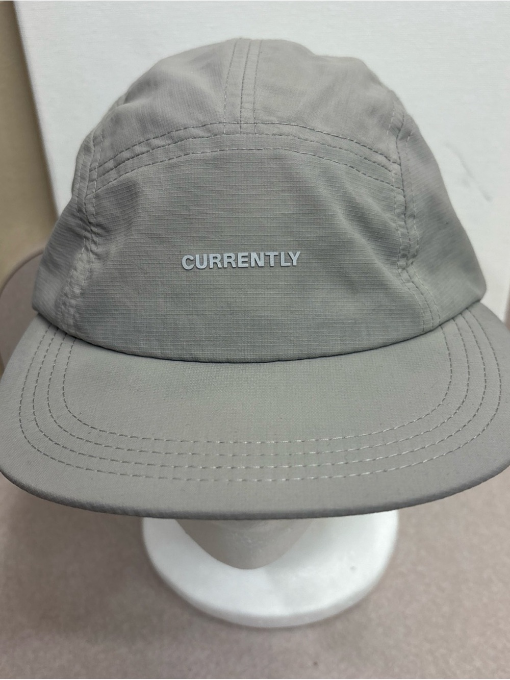 Currently Running Apparel 5-panel Running Hat Gray Nylon Team Cap Lightweight